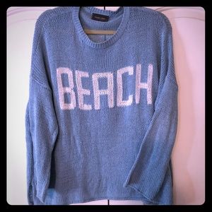 Wooden ships light blue BEACH sweater